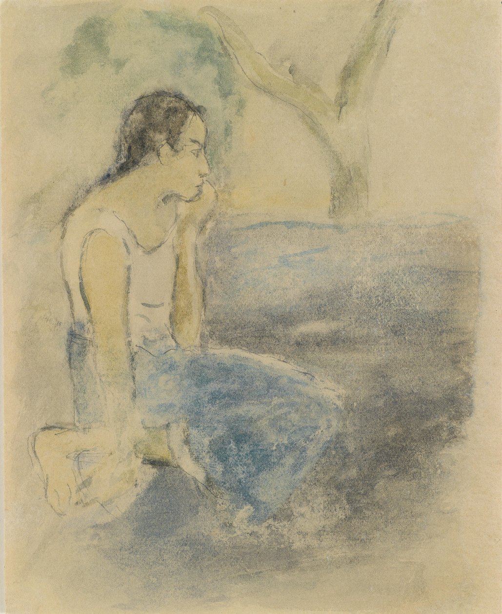Tahitien assis - Paul Gauguin