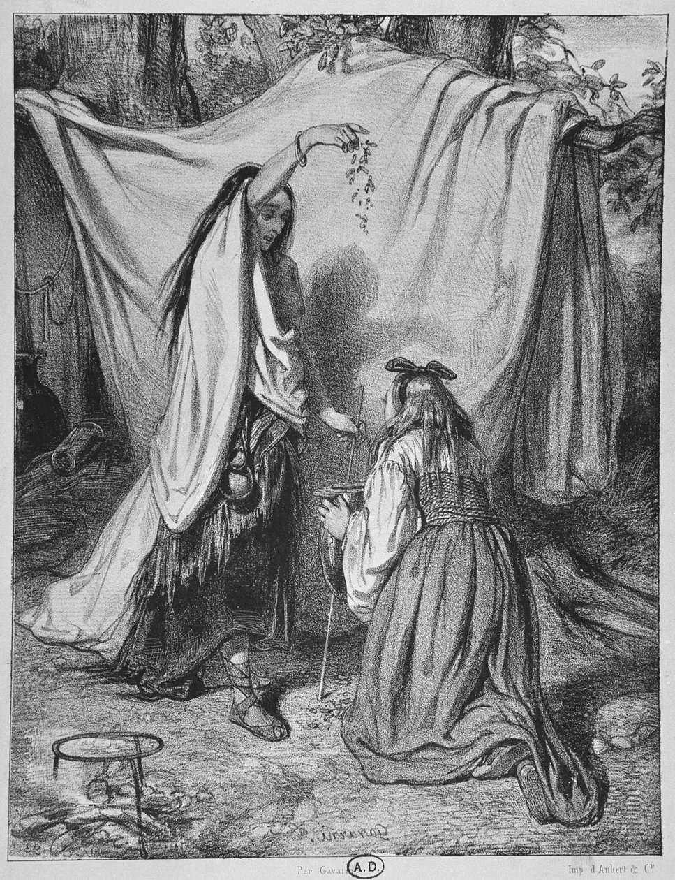 Sorcière préparant un philtre d