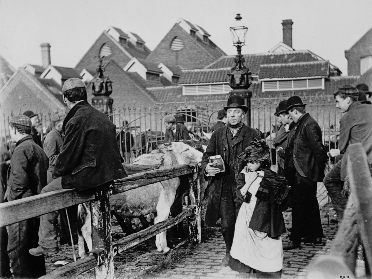Homme aveugle au marché, c.1890s - Paul Martin