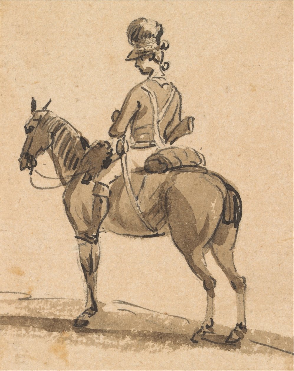 Dragon léger, monté, face à gauche - Paul Sandby