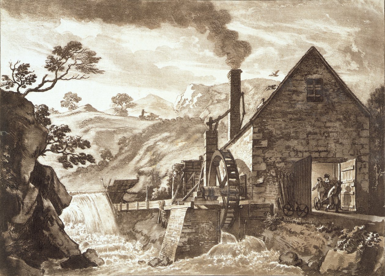 La Forge de fer entre Dolgelli et Barmouth dans le Merionethshire, publié en 1776 - Paul Sandby