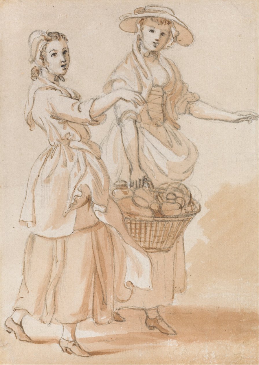Deux filles portant un panier - Paul Sandby