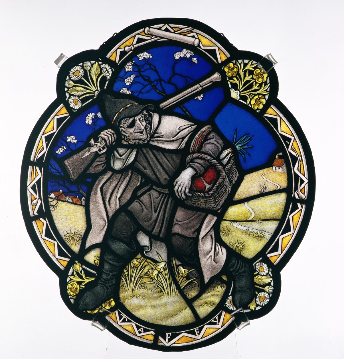 Taffy était un Gallois, panneau de verre peint, c.1930-37 - Paul Vincent Woodroffe