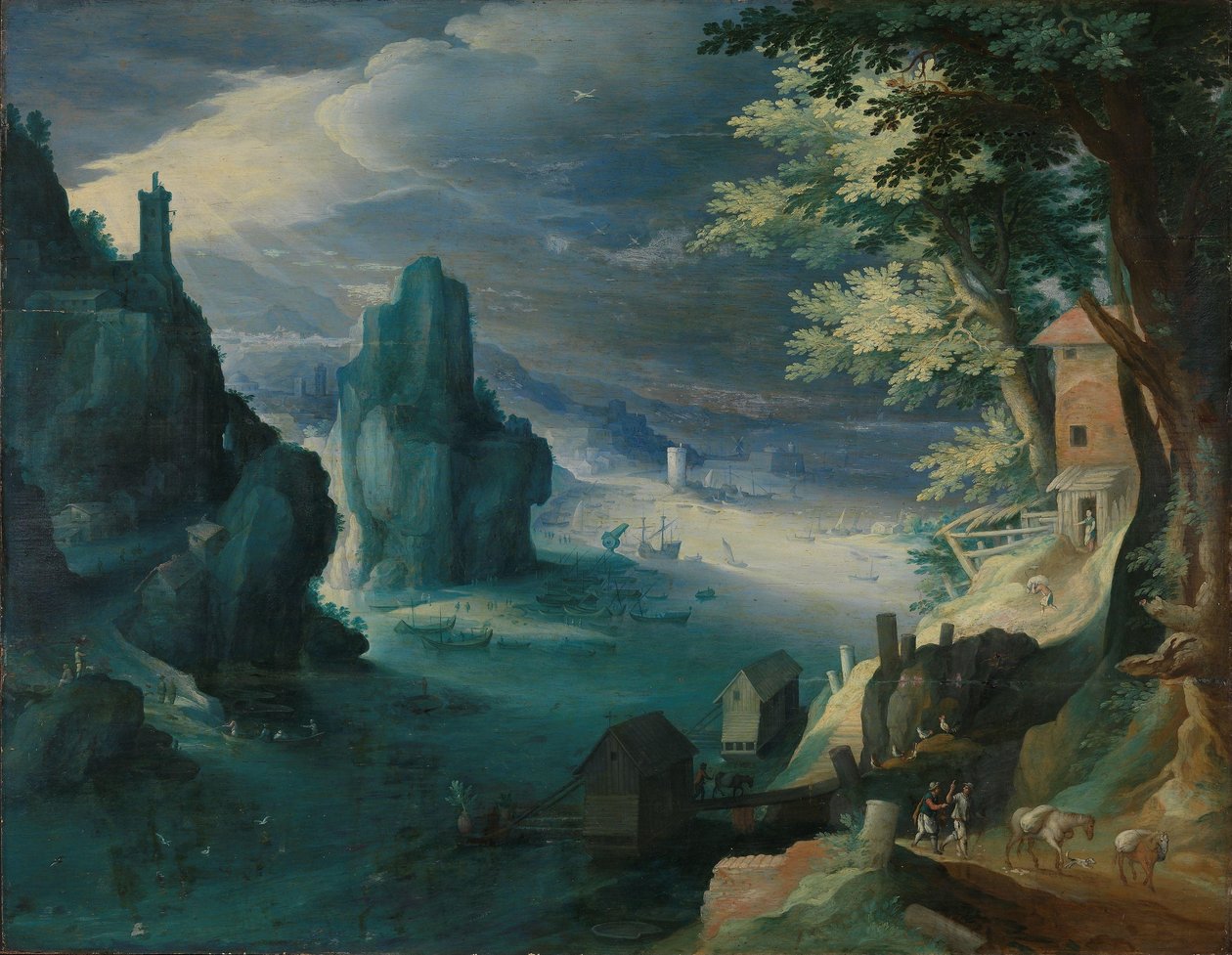 Navires sur une côte rocheuse - Paul Bril