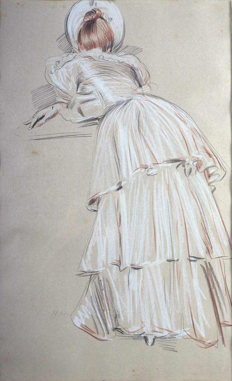 Femme debout penchée de dos - Paul Cesar Helleu