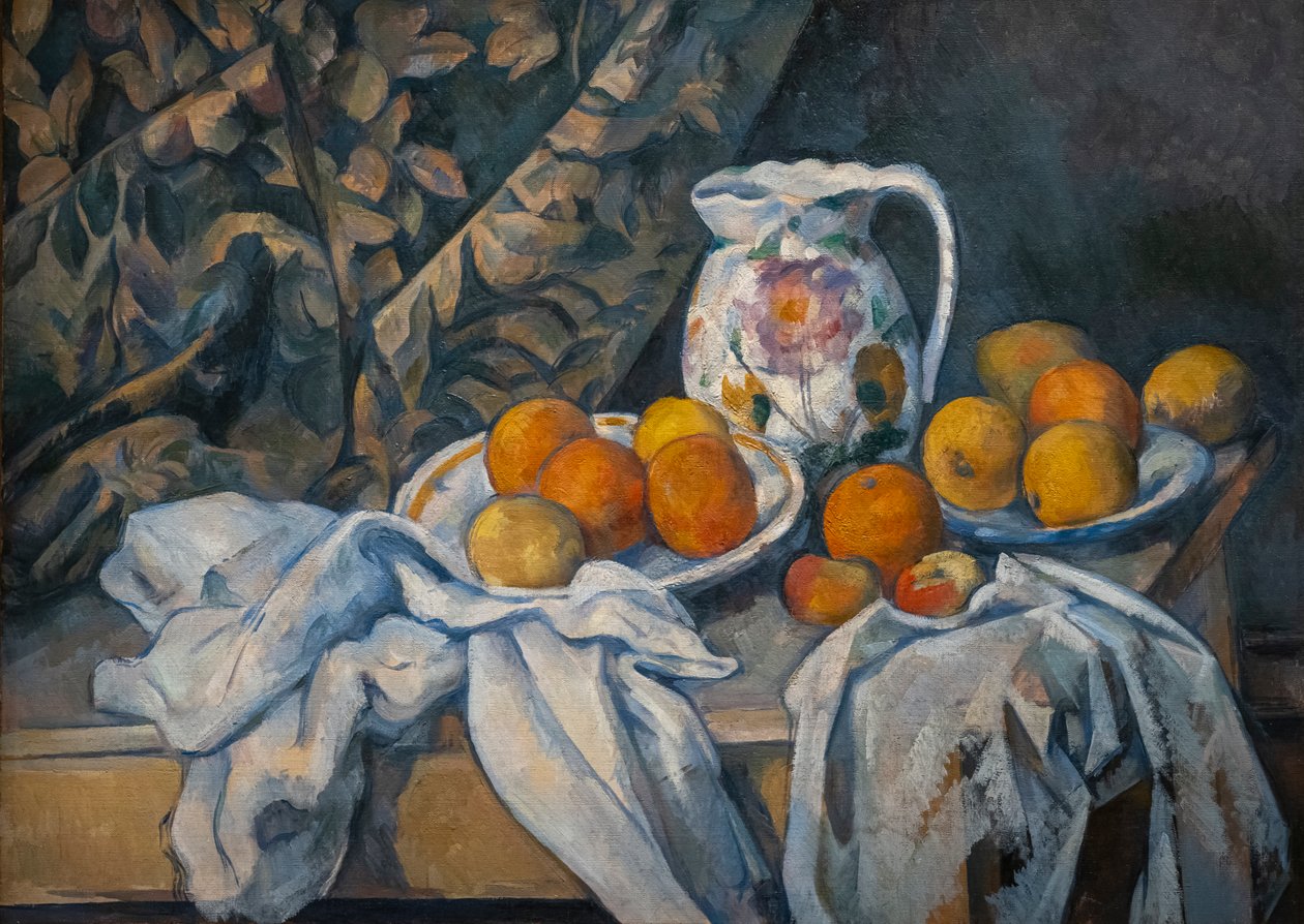 Nature morte avec un rideau - Paul Cézanne