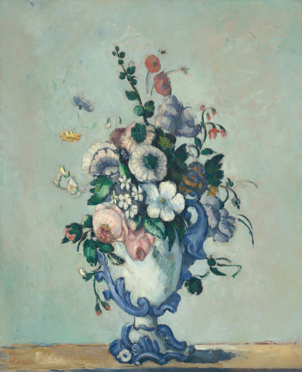 Fleurs dans un vase rococo - Paul Cézanne