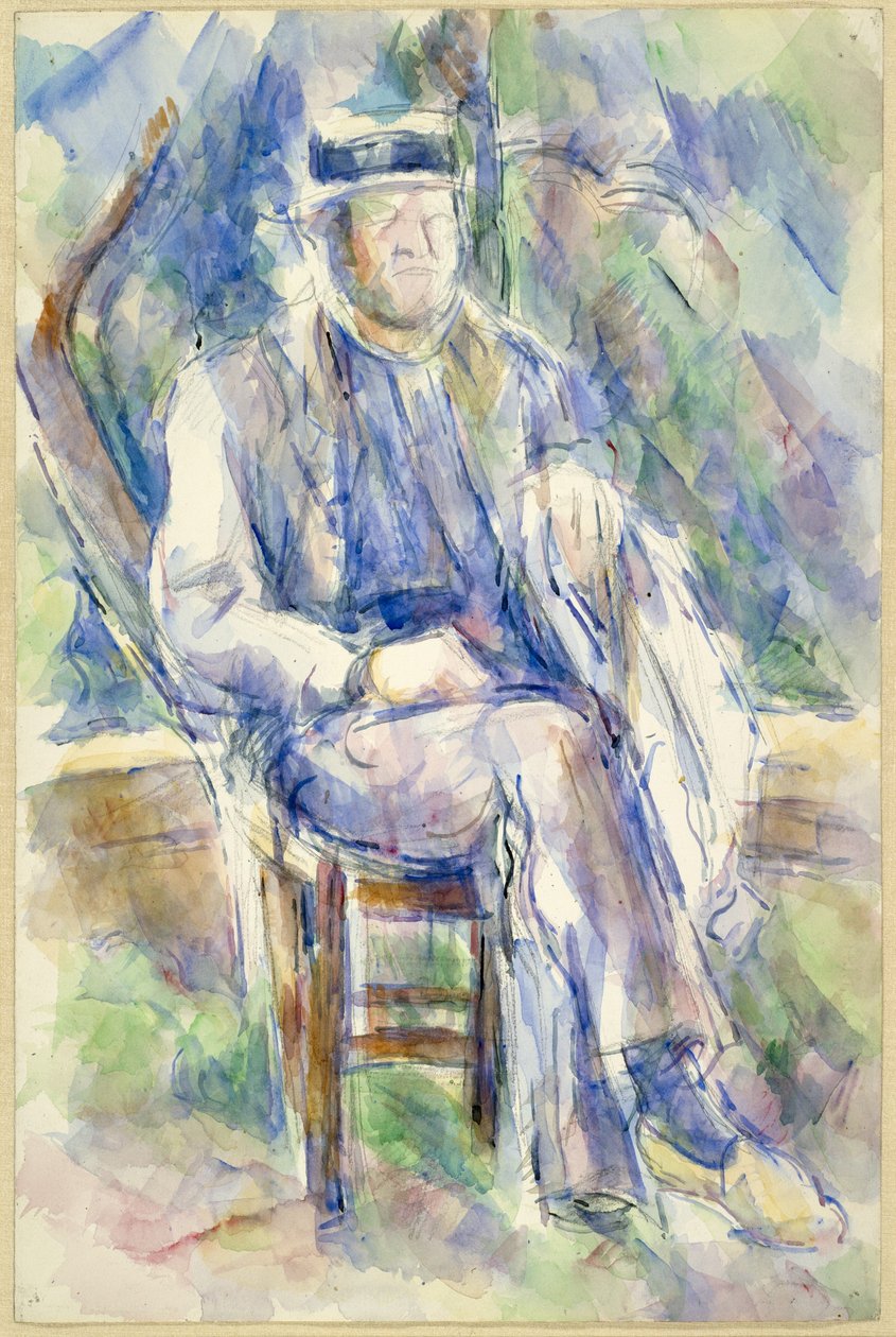 Homme portant un chapeau de paille, 1905-06 - Paul Cézanne