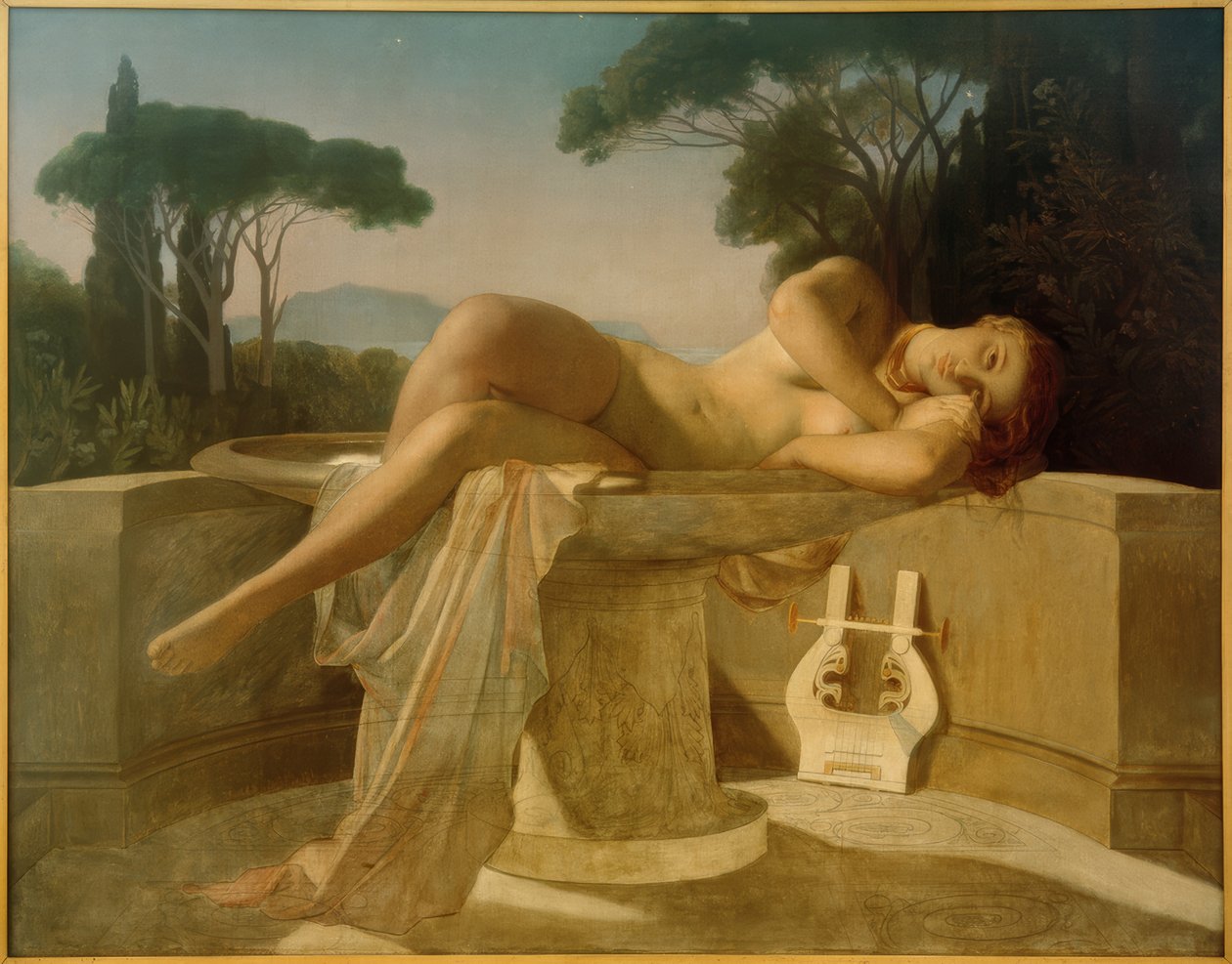 Jeune fille dans un bassin d