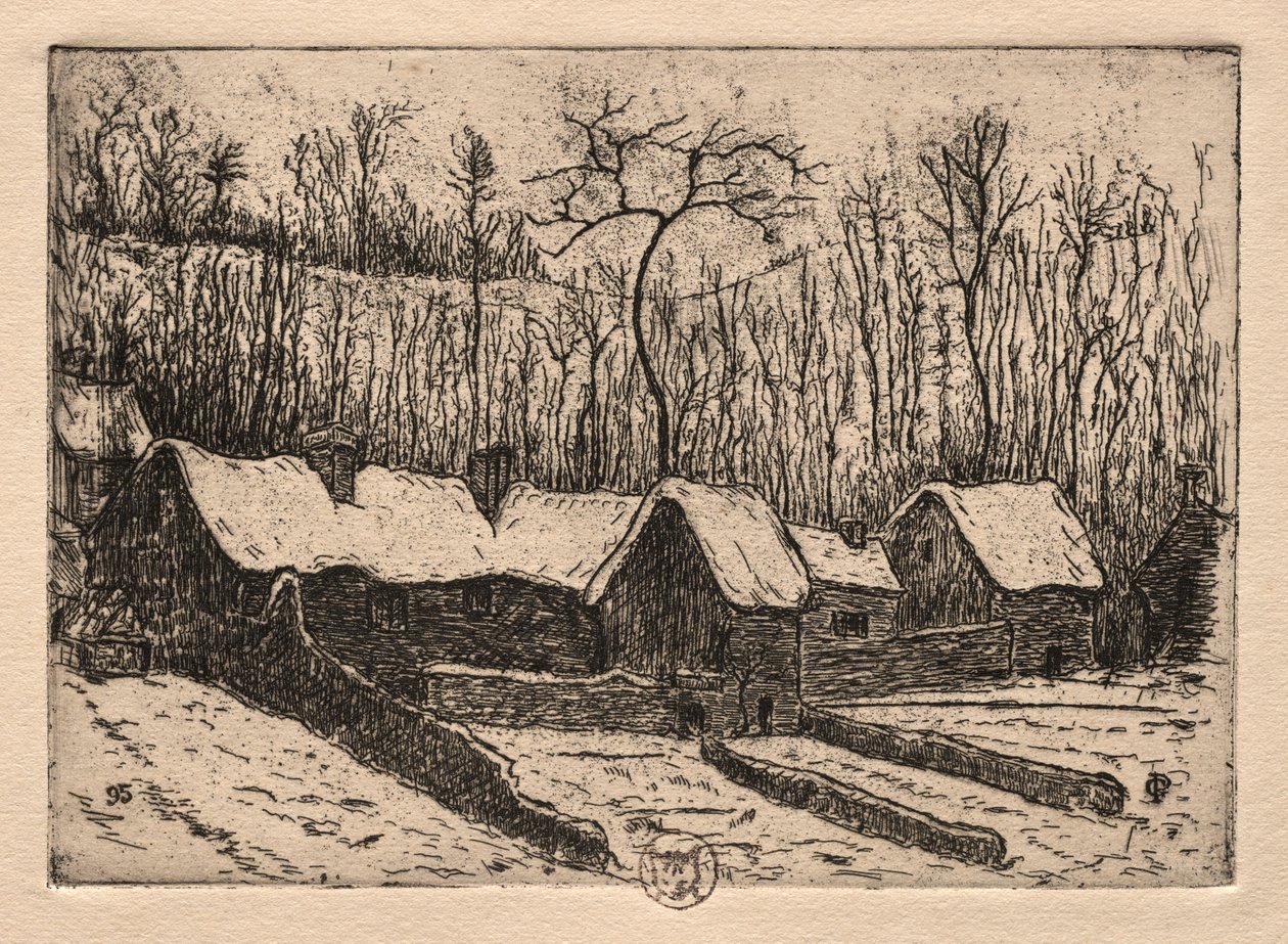 Six eaux-fortes : La boulangerie au toit de chaume, Auvers - Paul Gachet