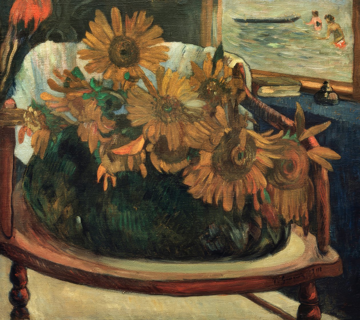 Fleurs de tournesols dans un fauteuil I - Paul Gauguin