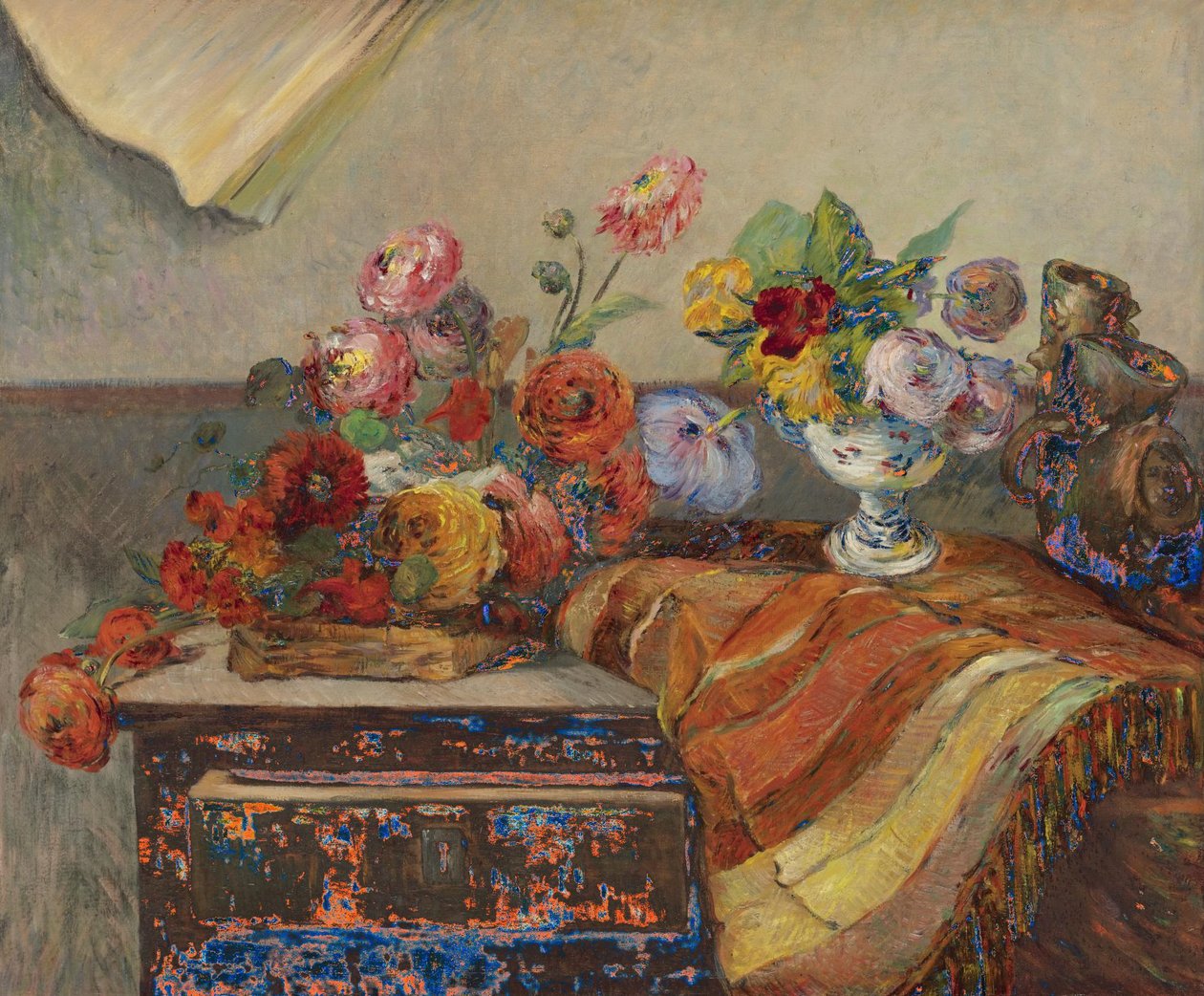 French: Bouquets et céramique sur une commode - Paul Gauguin