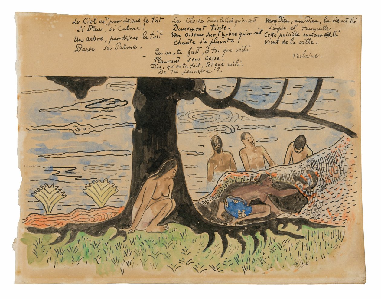 Tahitiens pêchant - Paul Gauguin