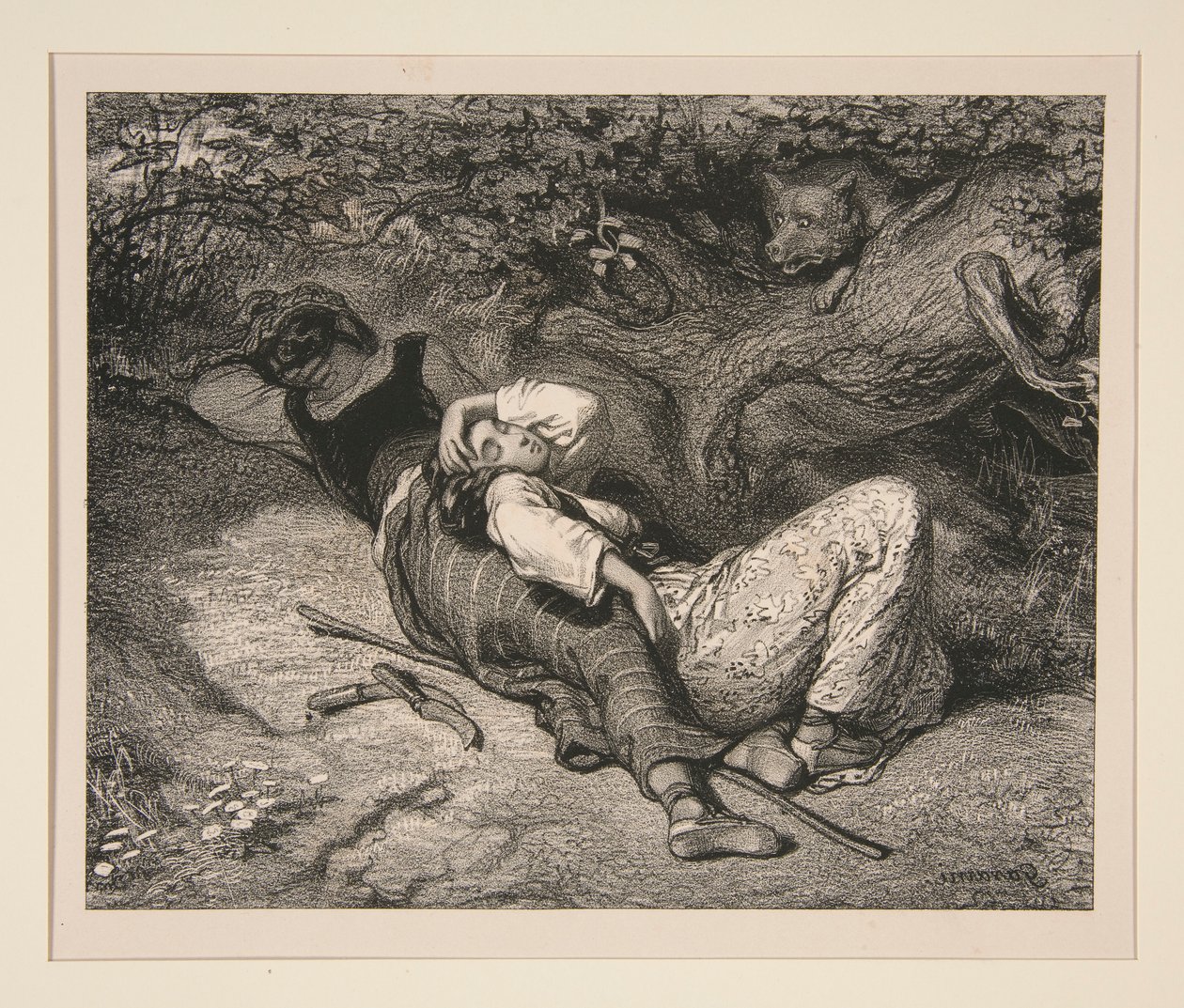 Le loup - Paul Gavarni