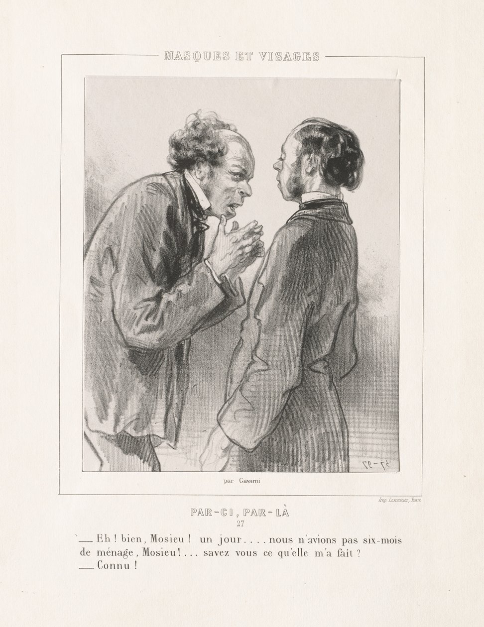 Masques et Visages : Par-ci, Par-là, 1850s - Paul Gavarni