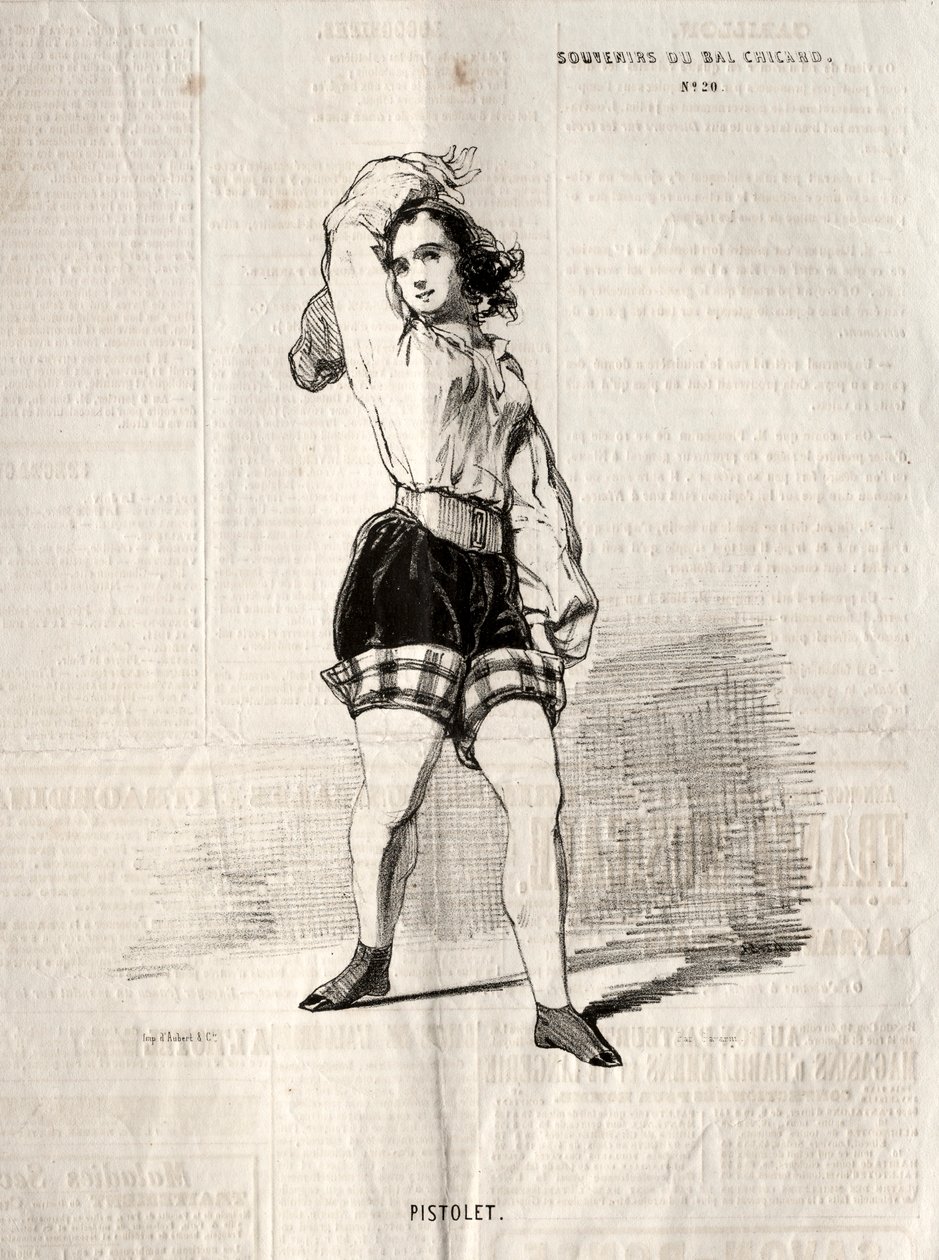 Souvenirs du Bal Chicard : Pistolet, 1843 - Paul Gavarni