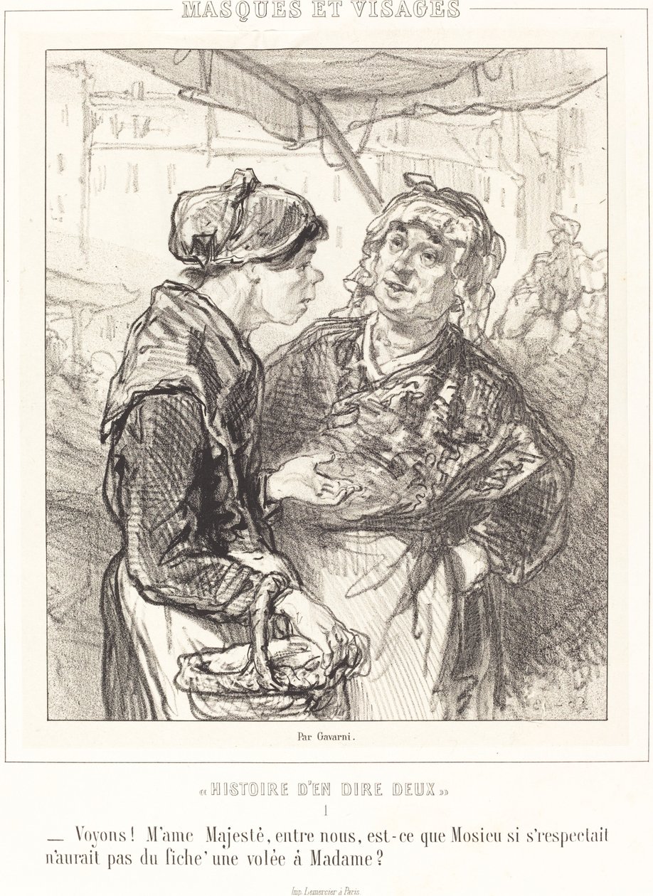 "Voyons! Mme Majesté..." - Paul Gavarni