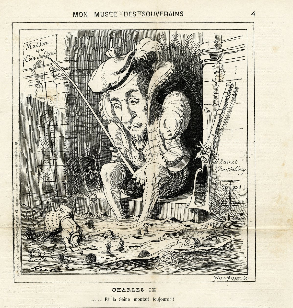 Caricature de Charles IX dans Le Charivari - Paul Hadol