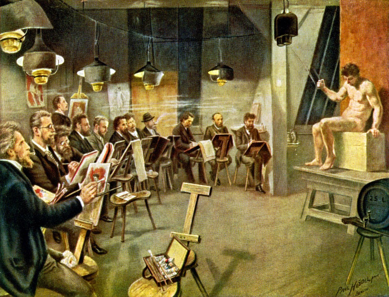 Étudiants en art, vers 1930 (illustration) - Paul Heydel