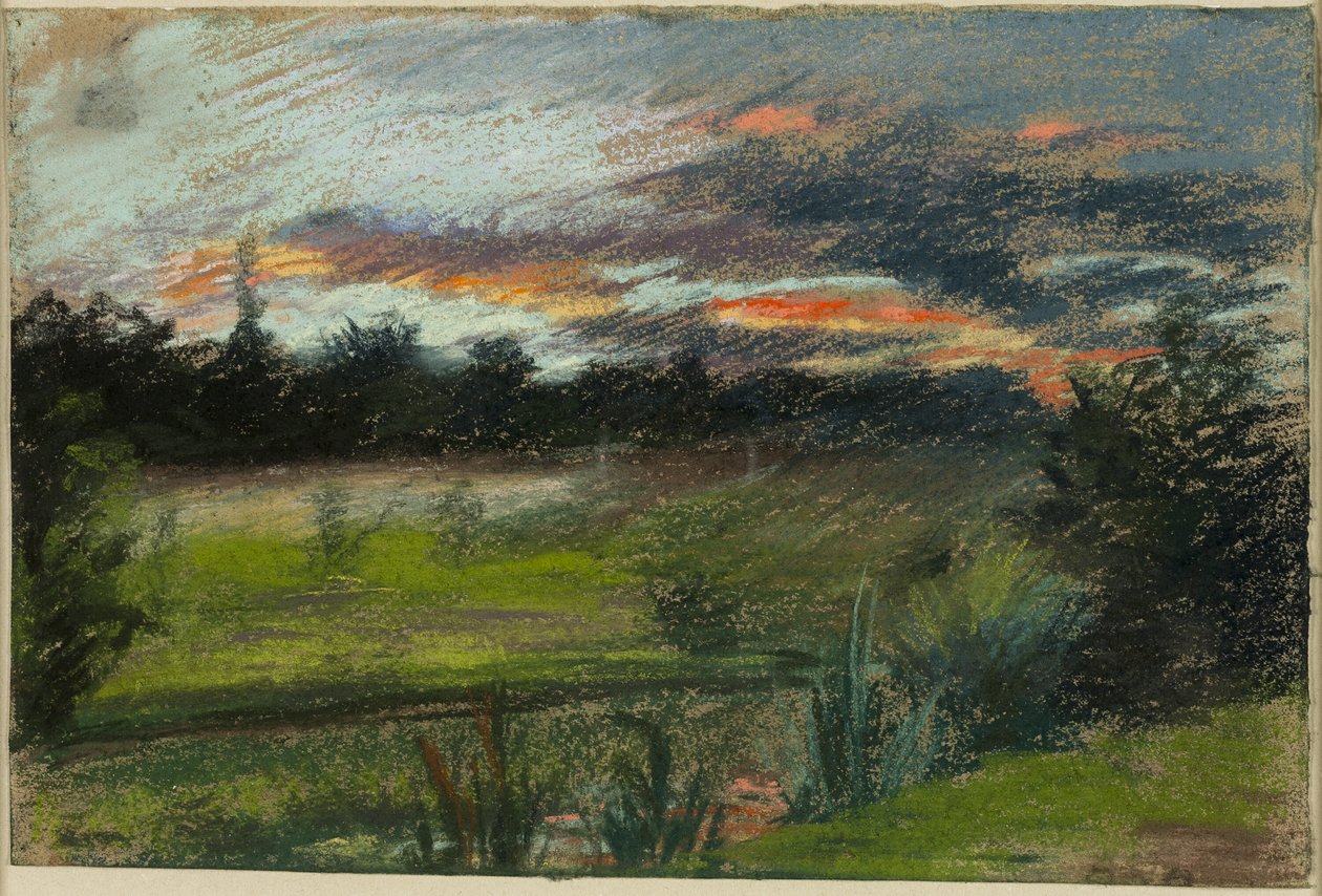 Ciel bleu et orange - Paul Huet