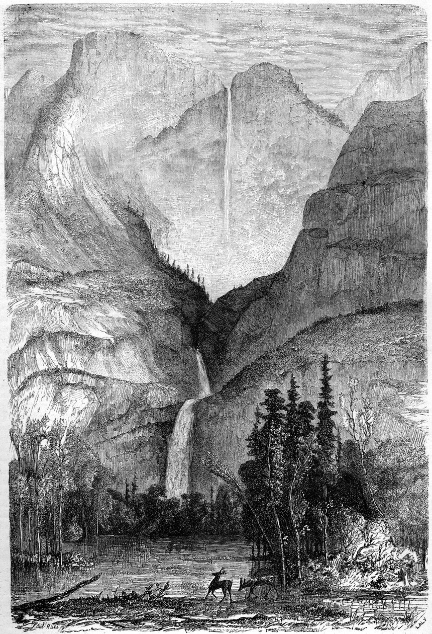 Chutes de Yosemite, Californie, 19e siècle - Paul Huet