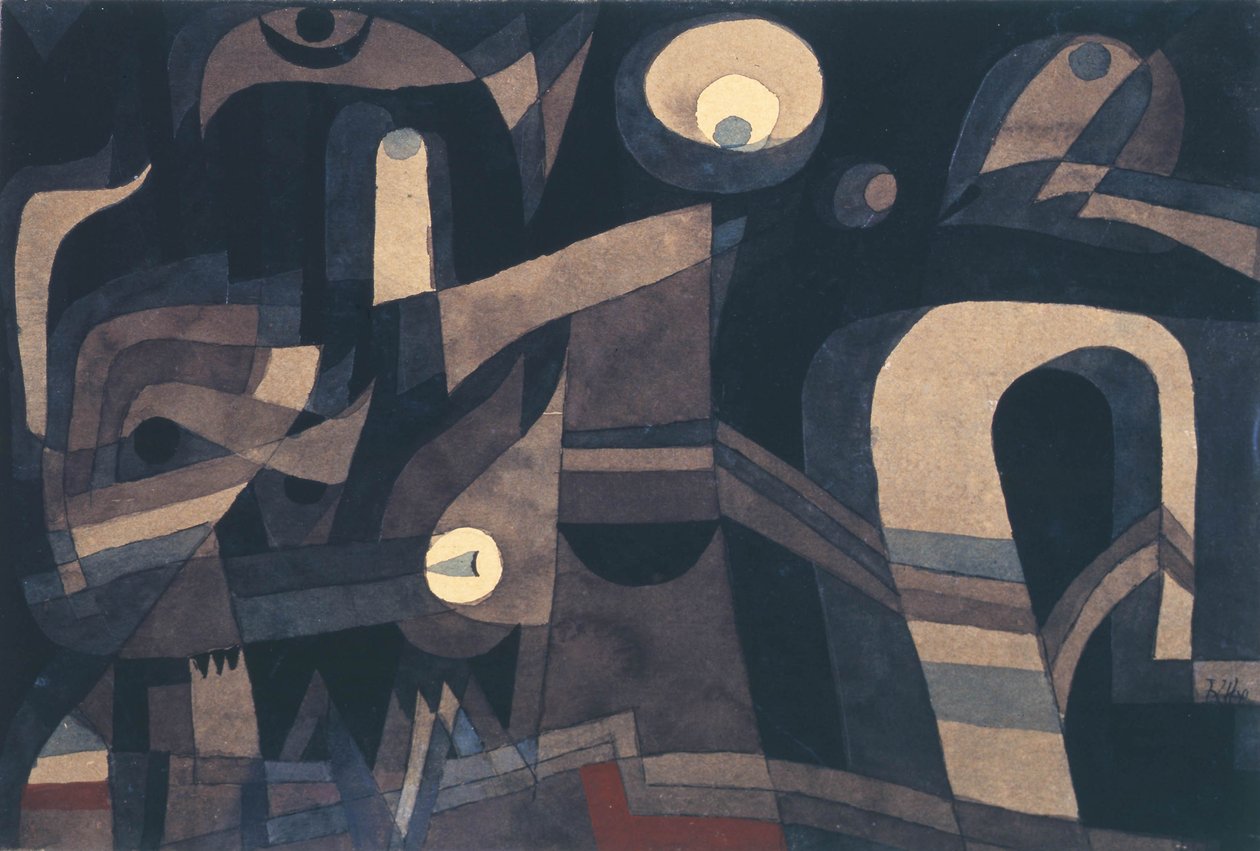 La nuit vert-rouge indien, sombre, 1921 - Paul Klee