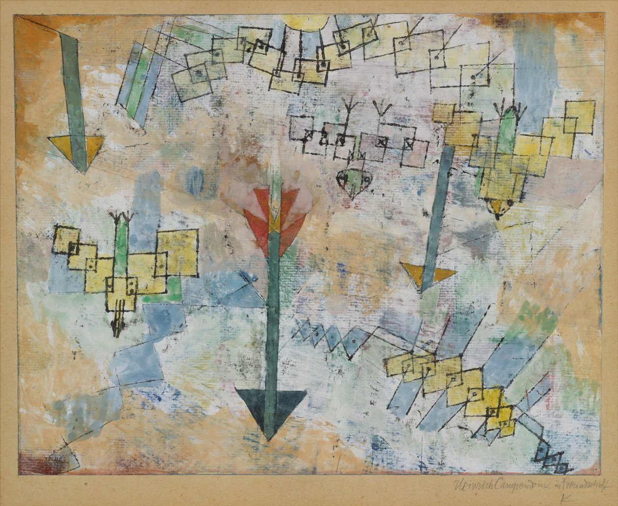 Oiseaux plongeant et flèches - Paul Klee