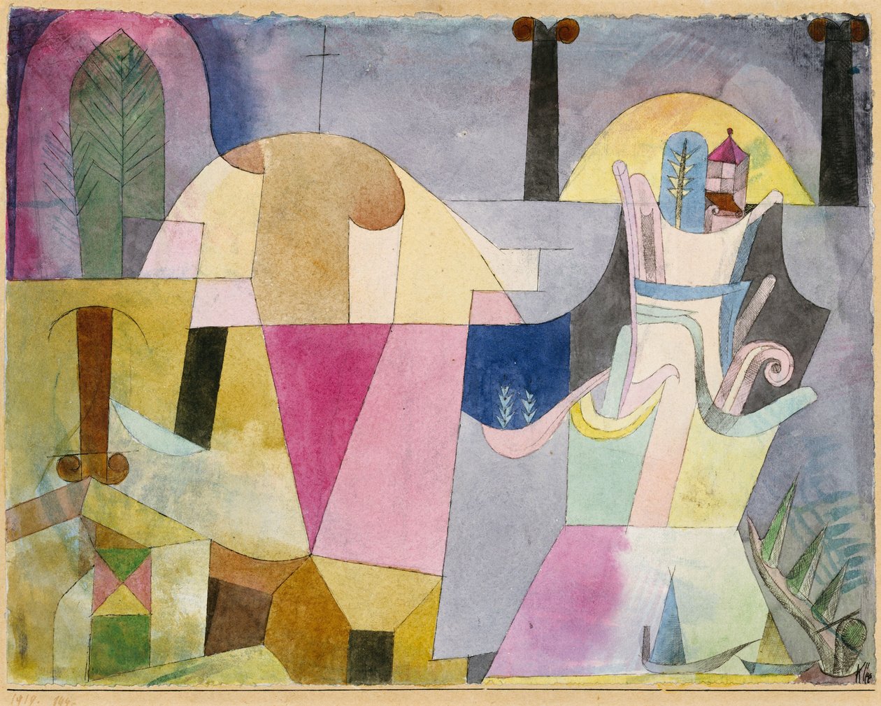 Colonnes noires dans un paysage - Paul Klee