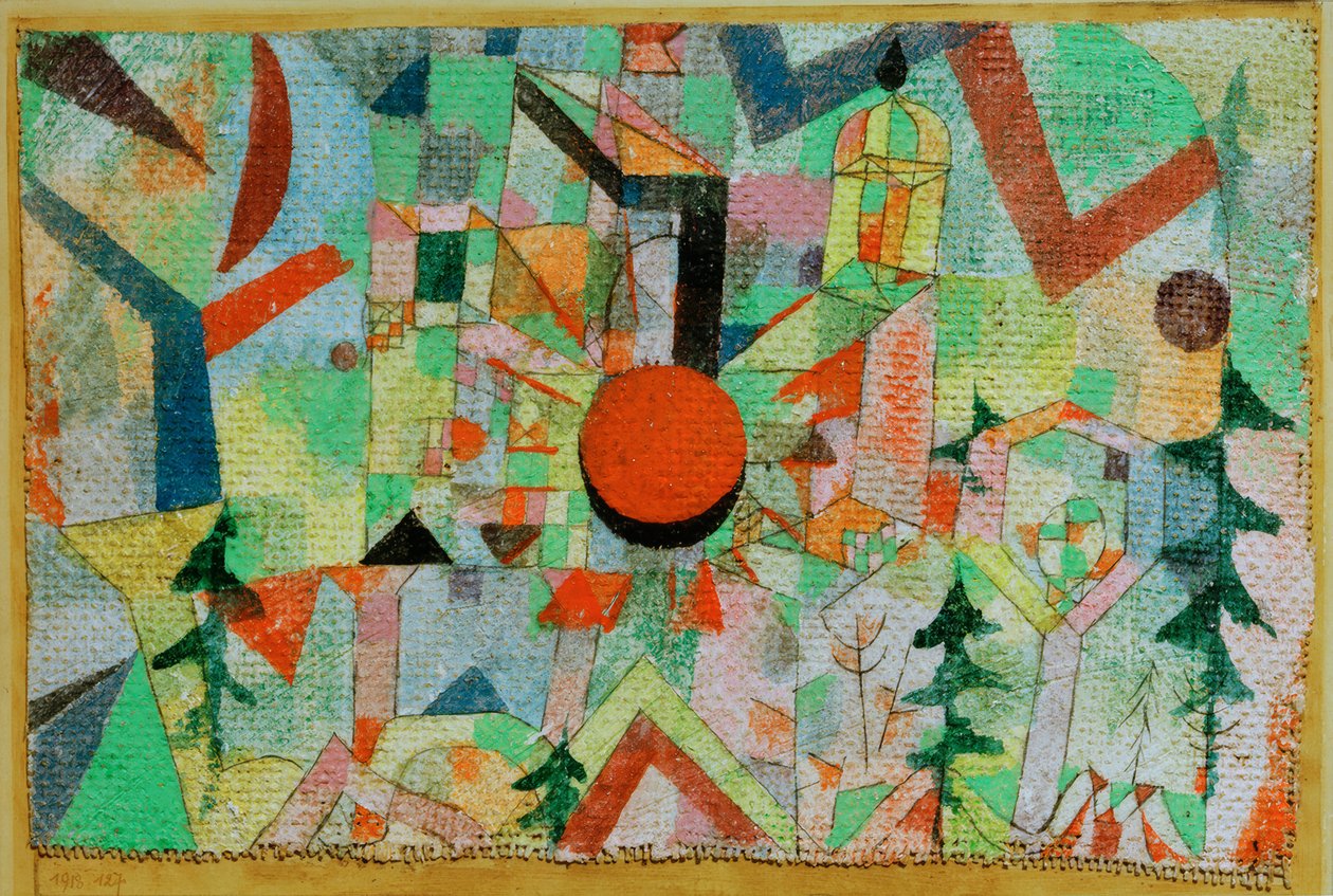 Château avec coucher de soleil - Paul Klee