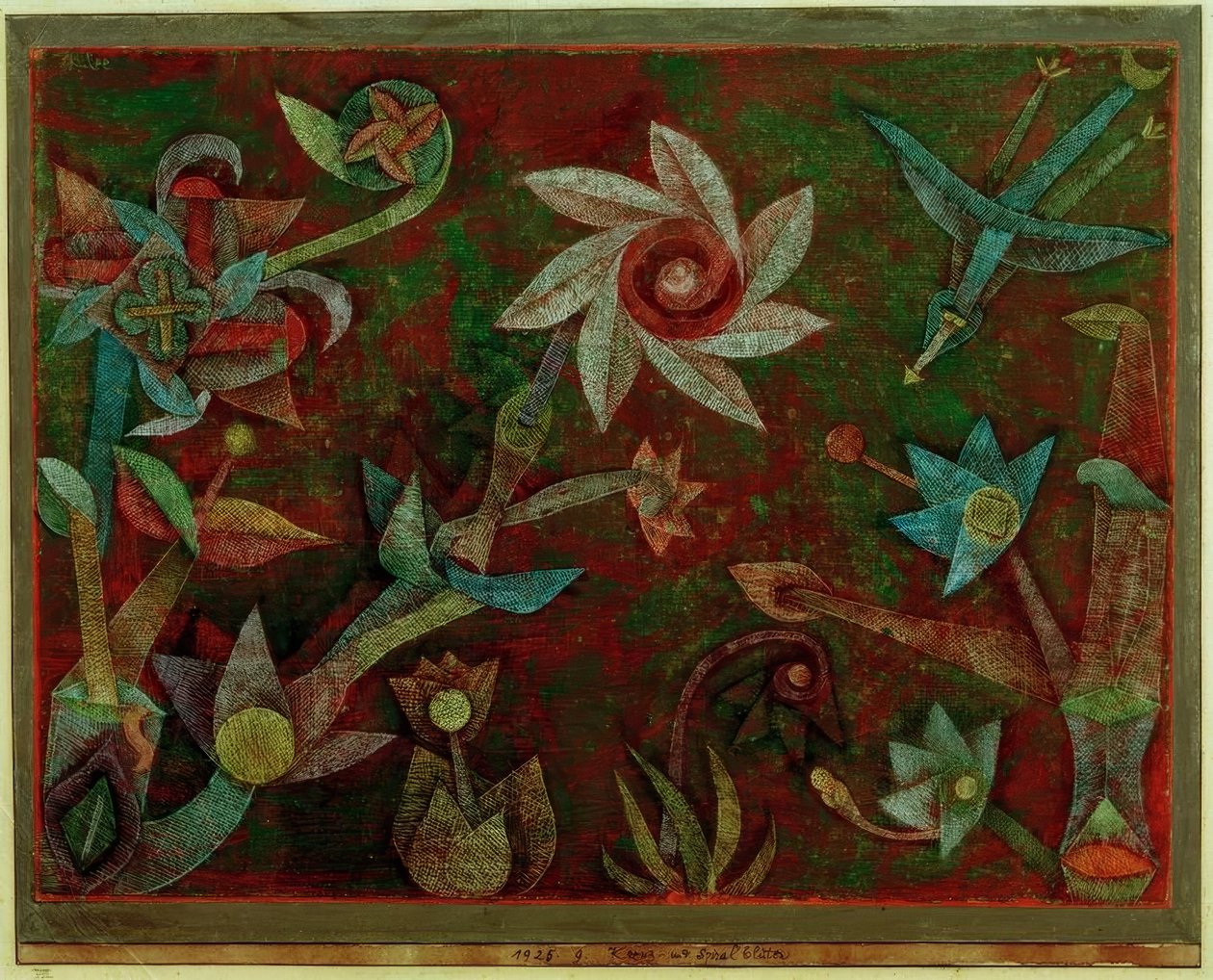 Fleurs en croix et en spirale - Paul Klee