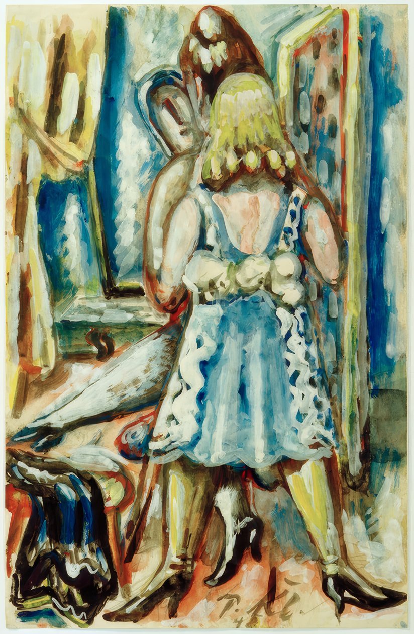Femme avec servante - Paul Kleinschmidt