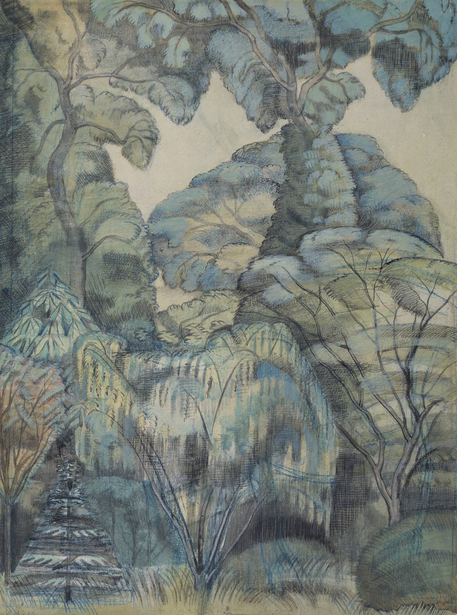 Arbres dans le jardin des oiseaux, Iver Heath - Paul Nash