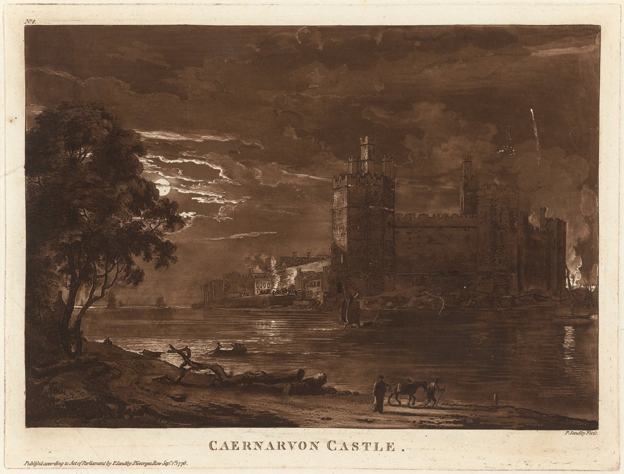 Château de Caernarvon (Nuit) - Paul Sandby