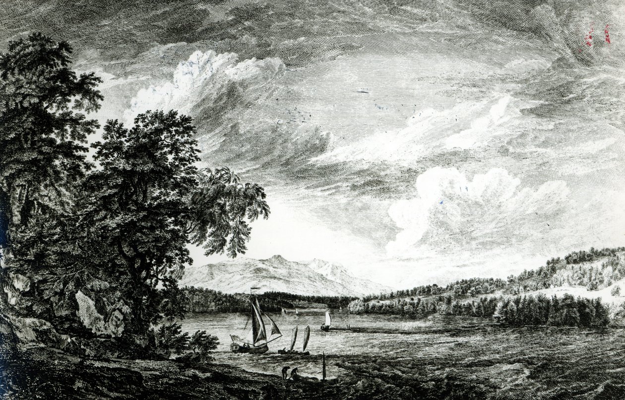 Vue de la rivière Hudson de Pakepsey - Paul Sandby