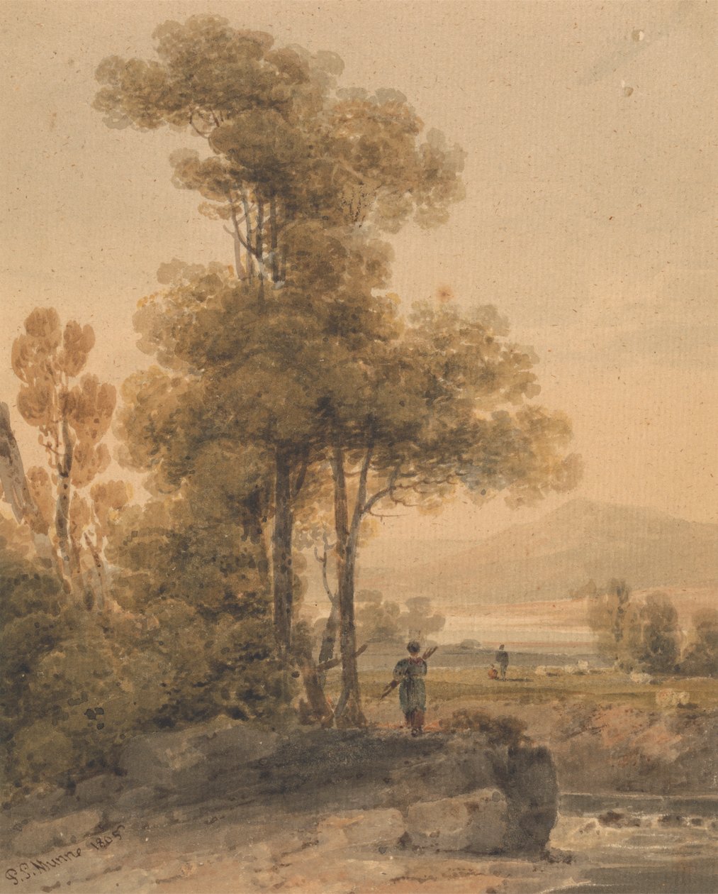 Paysage avec personnages, Cromach Water - Paul Sandby Munn