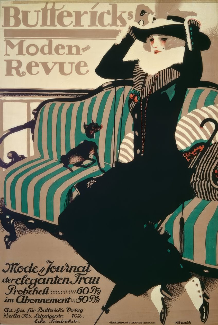 Revue de mode Butterick / Affiche 1912 par P. Scheurich - Paul Scheurich