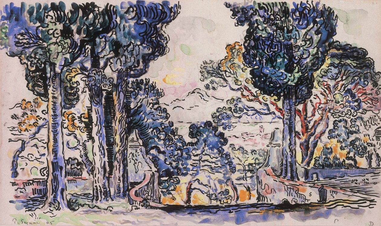 Cyprès à Sainte-Anne Saint-Tropez - Paul Signac