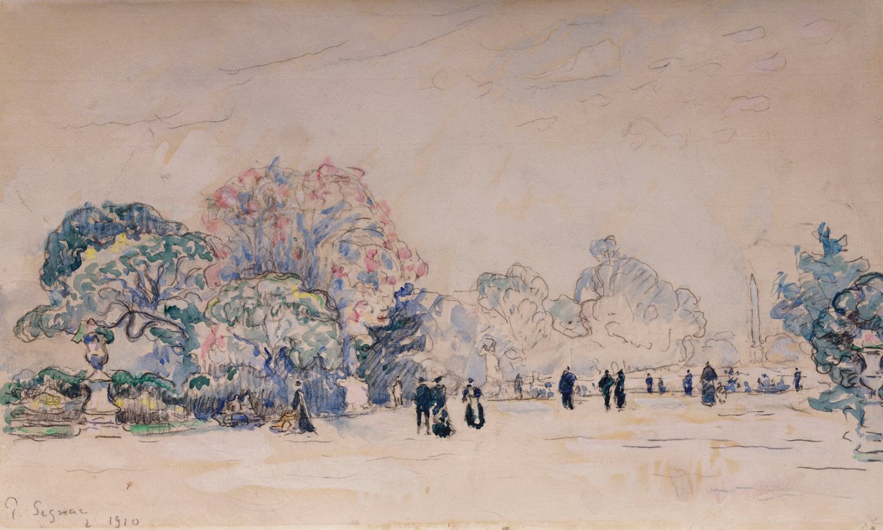 Les Tuileries, Paris, 1910 - Paul Signac