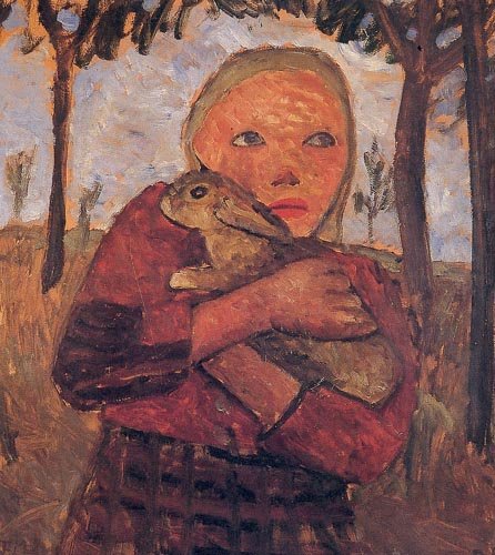 Fille avec un lapin - Paula Modersohn Becker