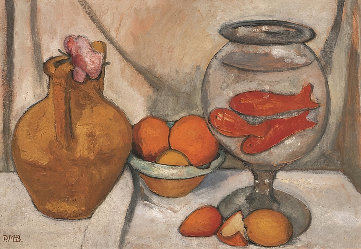Nature morte avec bocal à poissons rouges - Paula Modersohn Becker