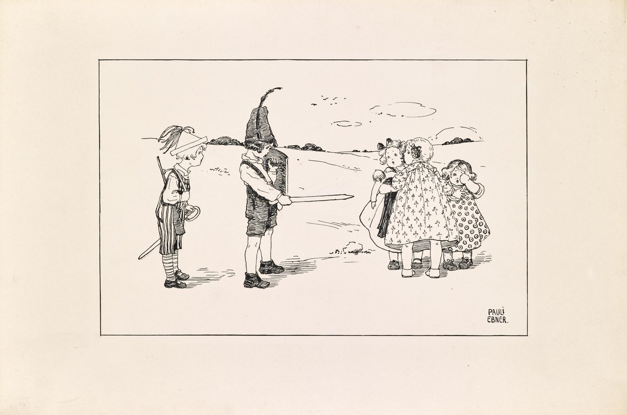 Enfants jouant aux soldats - Pauline Ebner