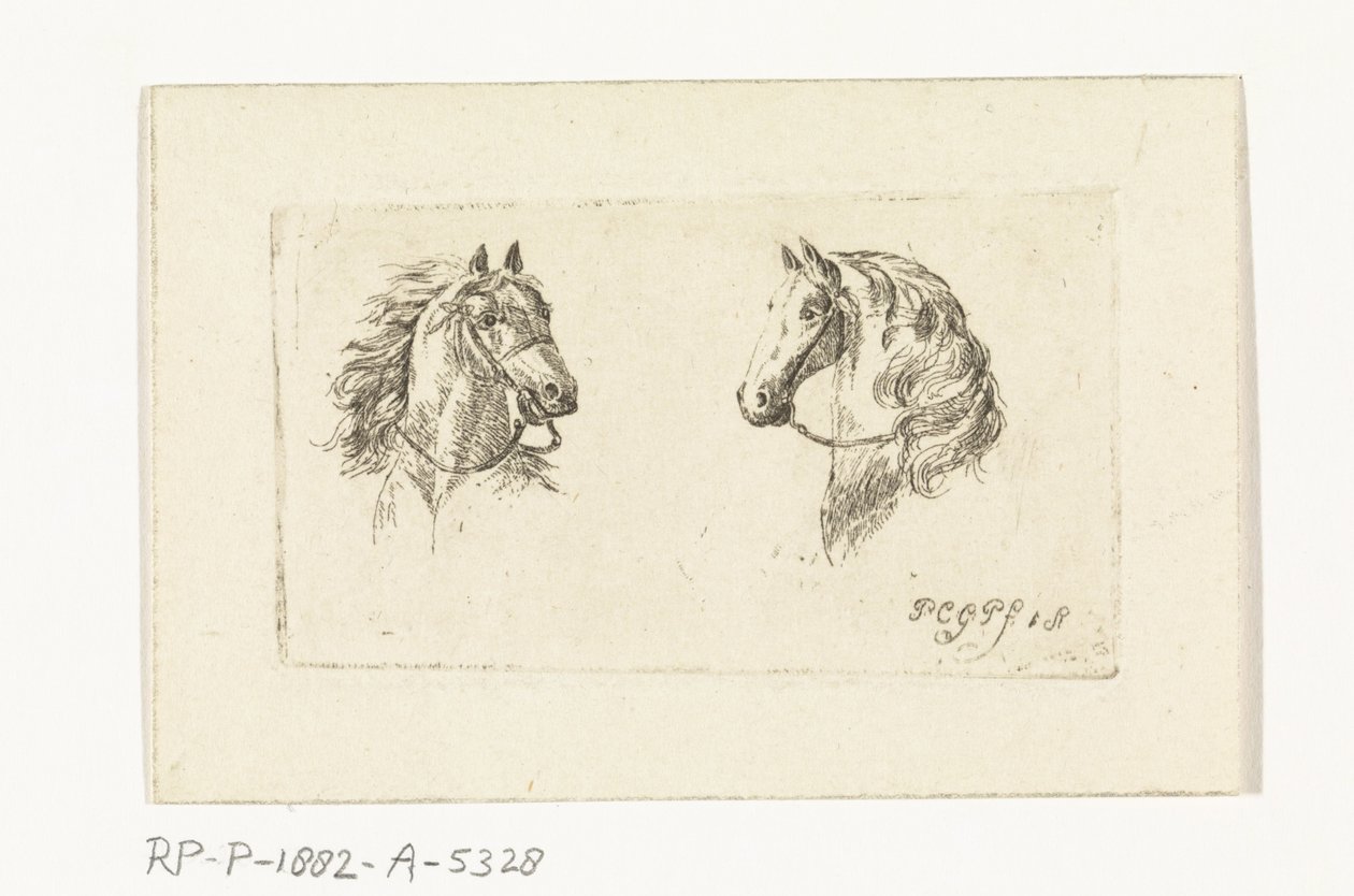 Deux têtes de chevaux - Paulus Charles Gerard Poelman