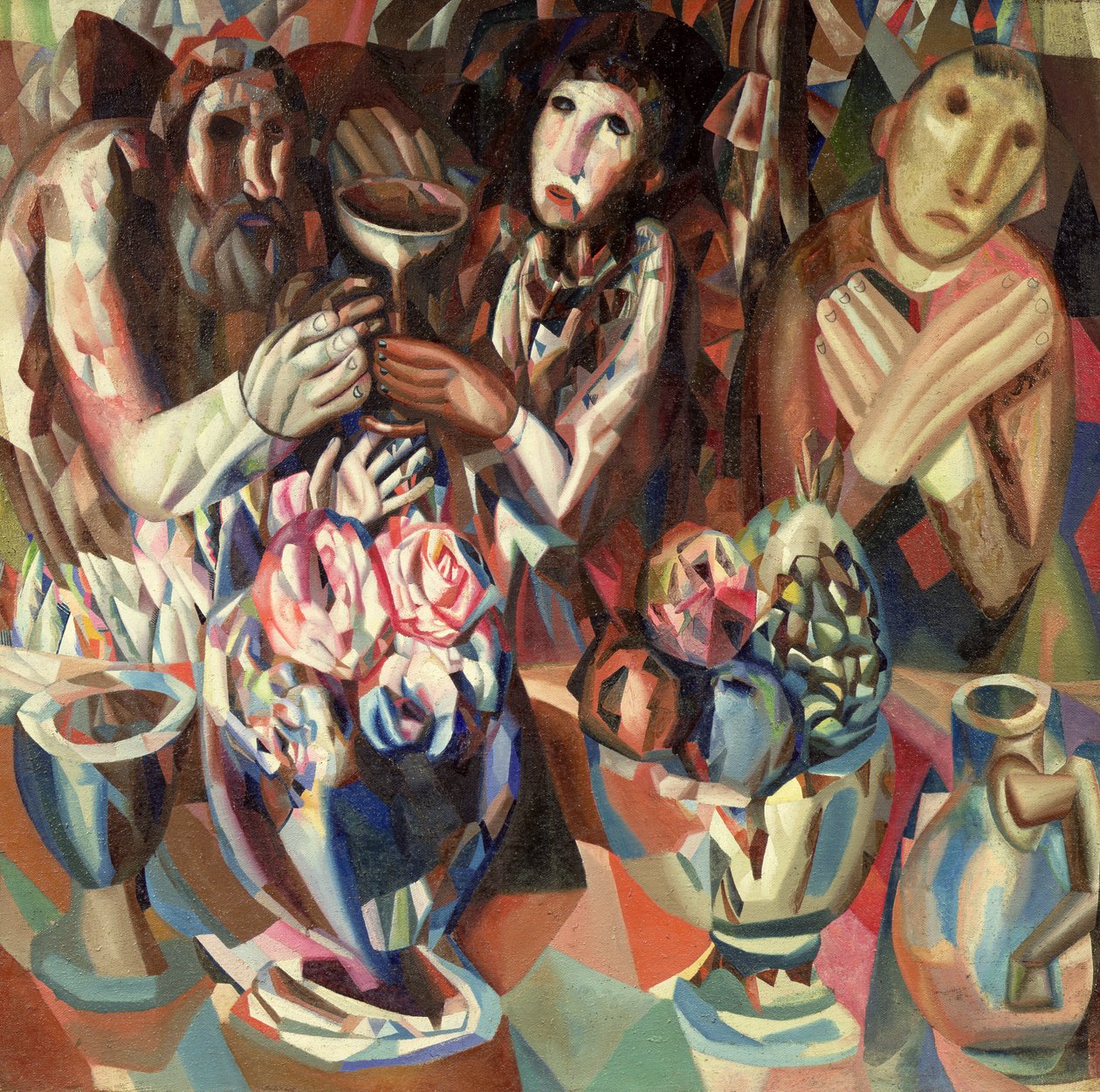 Les Trois à la Table, 1914-15 - Pawel Nikolajewitsch Filonow