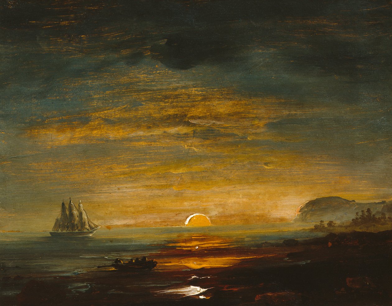 Paysage côtier avec coucher de soleil - Peder Balke