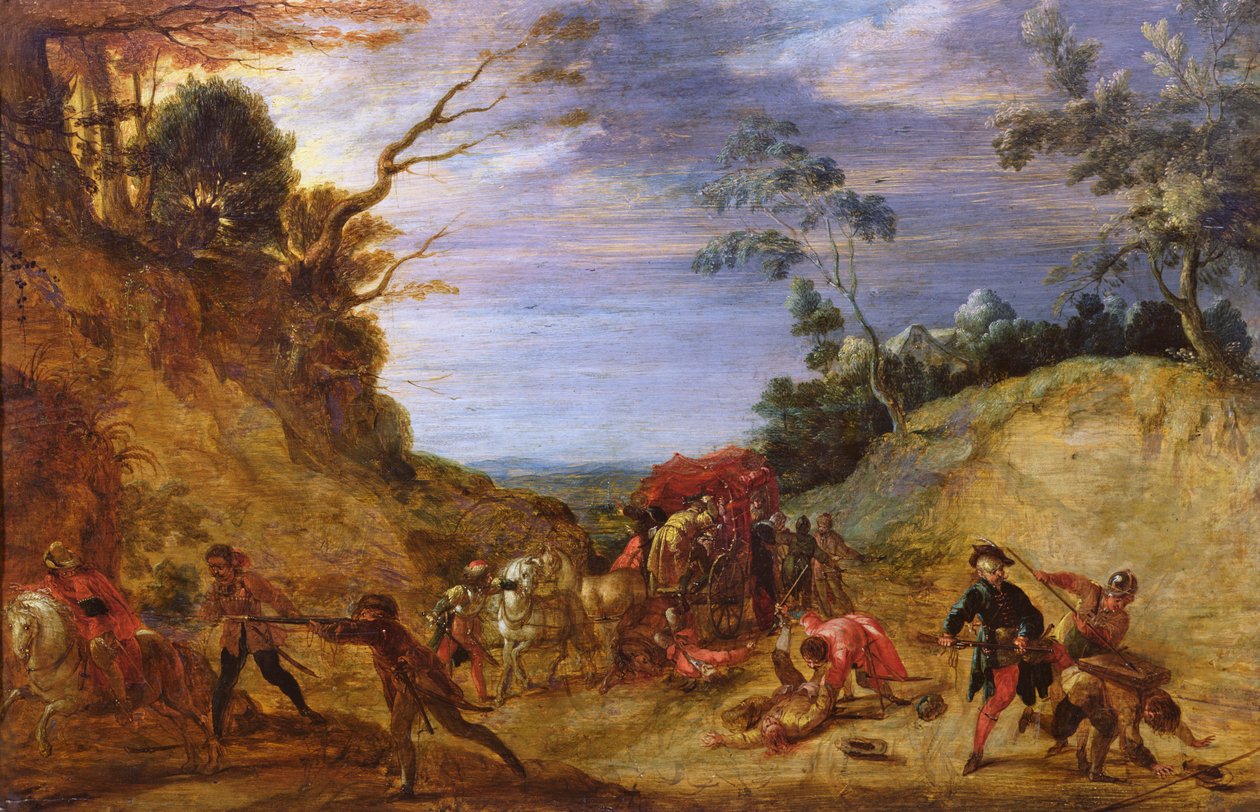 Voyageurs attaqués par des bandits - Peeter Snayers