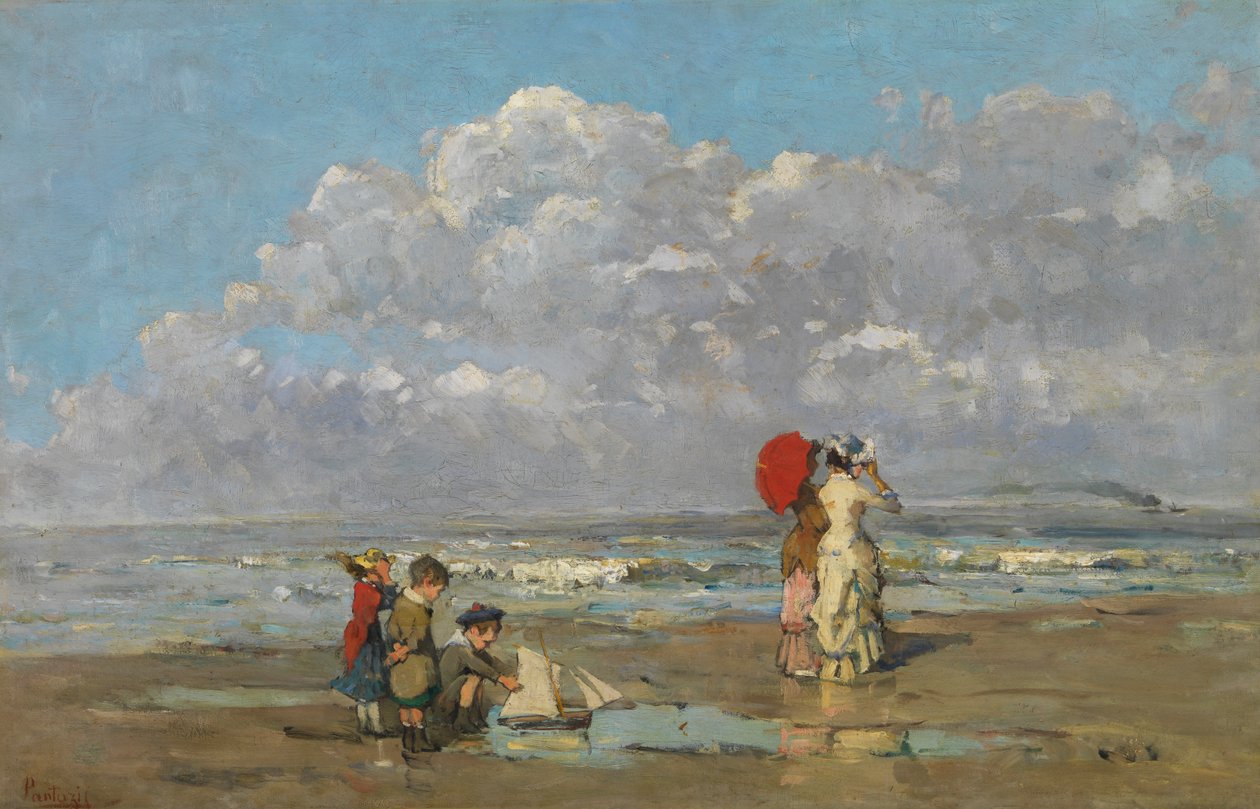 Sur la plage - Pericles Pantazis