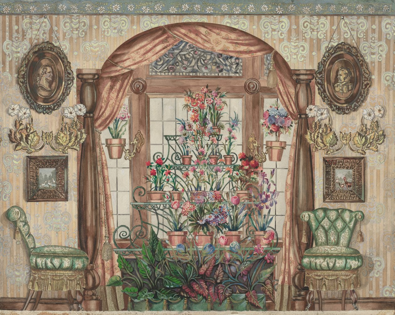 Fenêtre de serre avec des fleurs - Perkins Harnly