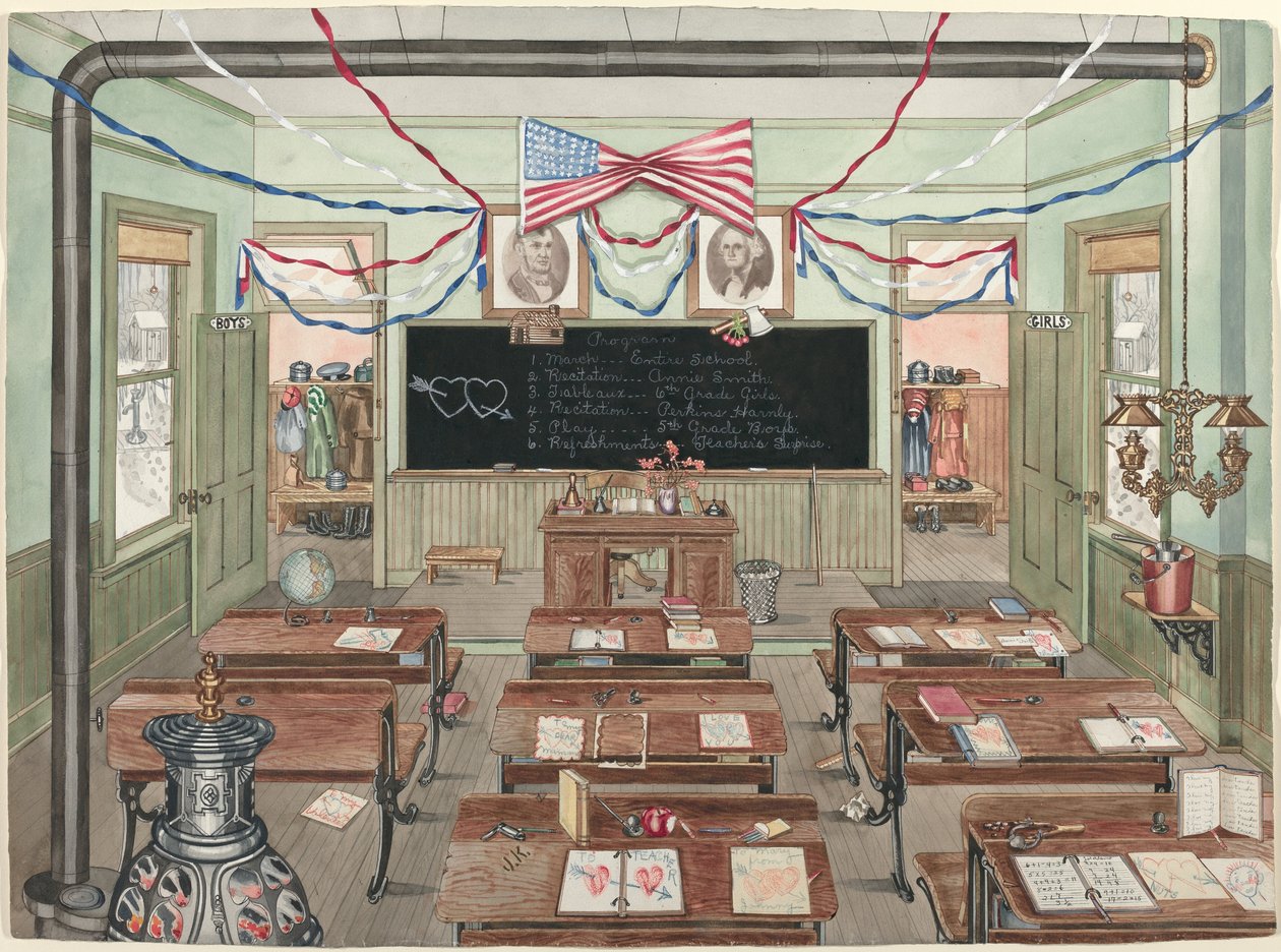 Salle de classe rurale, 1900, 1935-1942 - Perkins Harnly
