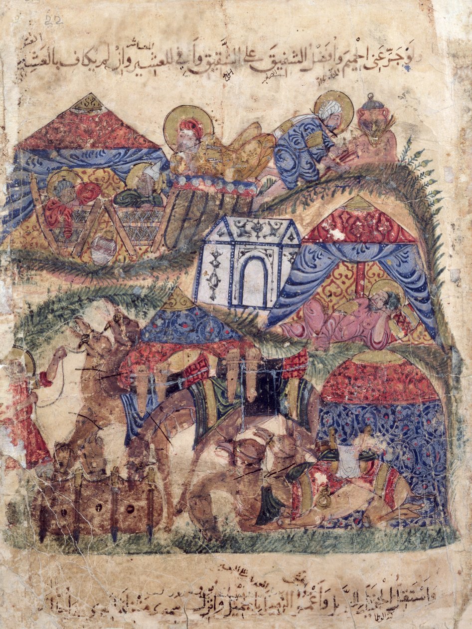 Ms c-23 f.12a, Une halte de caravane, de 