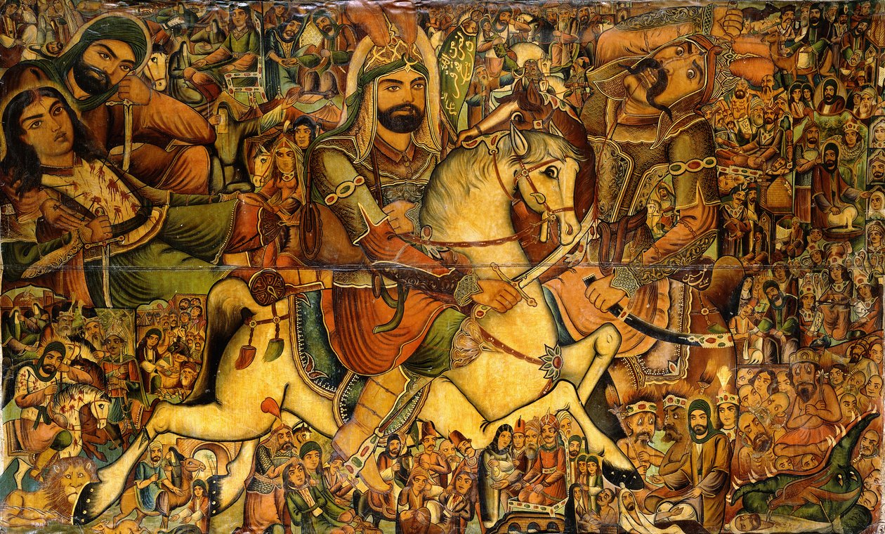 La Bataille de Kerbala, 19ème siècle - Persian School
